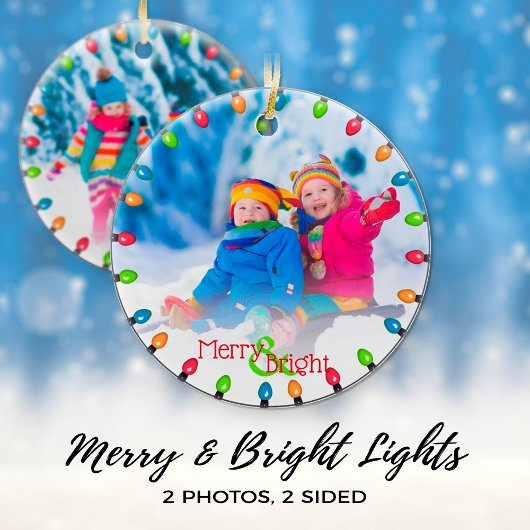 Familie 2 Koord van Kerstlampjes Modern Keramisch Ornament