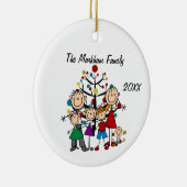 Familie 2 Volwassenen 4 Kinderen Keramisch Ornament (Rechts)