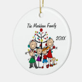 Familie 2 Volwassenen 4 Kinderen Keramisch Ornament (Links)