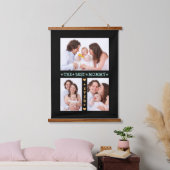 Familie 3 Foto Collage Best Mam Ever Moederdag Hangend Wandkleed (Slaapkamer)