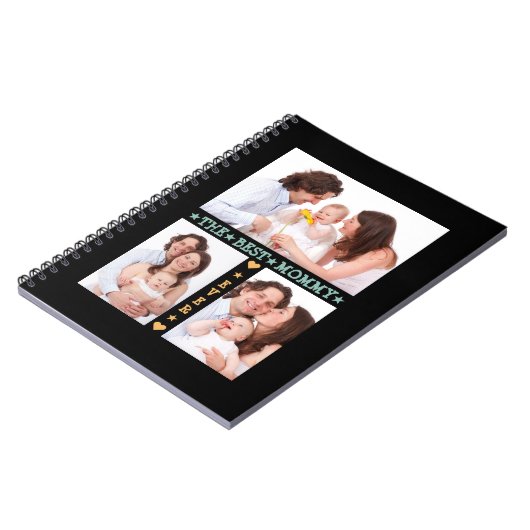 Familie 3 Foto Collage Best Mam Ever Moederdag Notitieboek (Linkerzijde)