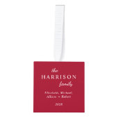 Familie 3 Foto Rode Kerstmis Decoratie (Voorkant)