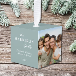 Familie 3 Foto Sage Groene Kerstmis Decoratie