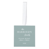 Familie 3 Foto Sage Groene Kerstmis Decoratie (Voorkant)