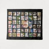 Familie 45 Foto Collage Name Black Wandkleed (Voorkant (horizontaal))