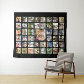 Familie 45 Foto Collage Name Black Wandkleed (In Situ (horizontaal))