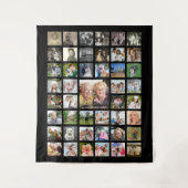 Familie 45 Foto Collage Name Black Wandkleed (Voorkant)