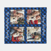 Familie 4 Afbeeldingen Gepersonaliseerde Plaid Chr Fleece Deken (Voorkant (Horizontaal))