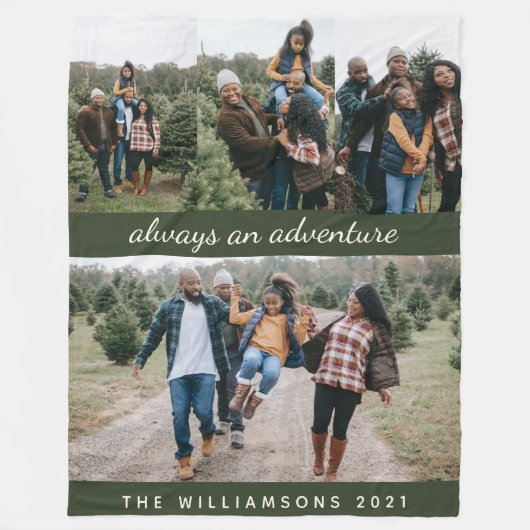 Familie 4 de Naam van de Douane van de Collage van Fleece Deken (Voorkant)