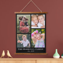 Familie 4 Foto Collage Black