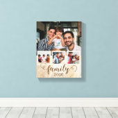 Familie 4 foto collage  canvas afdruk (Insitu (Houten vloer))