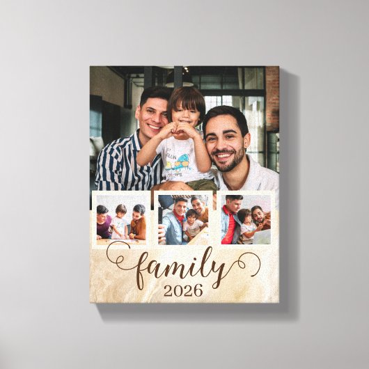 Familie 4 foto collage  canvas afdruk (Voorkant)