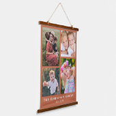 Familie 4 Foto Collage Terracotta Hangend Wandkleed (Gebogen)