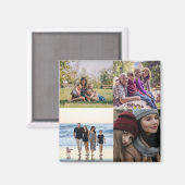 Familie 4 foto Creëer van jezelf Magneet (Voorkant / Achterkant)