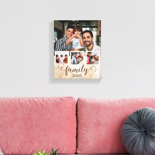 Familie 4 Fotocollage Canvas Afdruk (Insitu (Woonkamer))