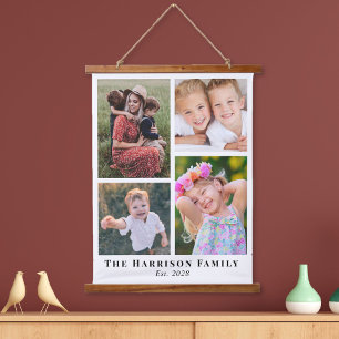 Familie 4 Fotocollage Hangend Wandkleed