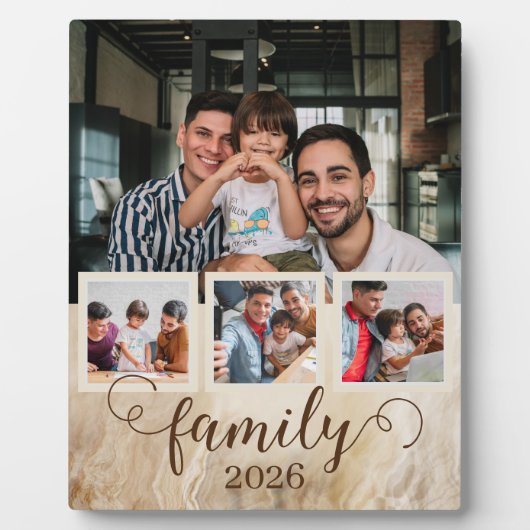 Familie 4 Fotocollage Twee vaders Fotoplaat (Voorkant)