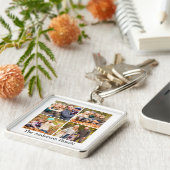 Familie 4 Foto's en naam Sleutelhanger (Zijkant)