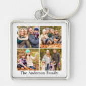 Familie 4 Foto's en naam Sleutelhanger (Voorkant)