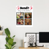 Familie 4 op foto aangepast hondencollage poster (Thuiskantoor)