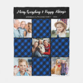 Familie 5 Afbeelding Patchwork Gepersonaliseerde B Fleece Deken (Voorkant)