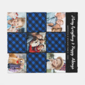 Familie 5 Afbeelding Patchwork Gepersonaliseerde B Fleece Deken (Voorkant (Horizontaal))