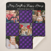 Familie 5 Foto Collage Personalized Holiday Pset Sherpa Deken (Voorkant)