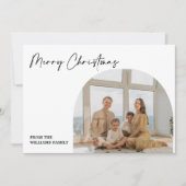 Familie 5 Foto Grid Merry Kerstfeestay Kaart (Voorkant)