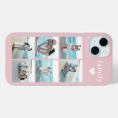 Familie 6 Foto Blush Roze Case-Mate iPhone Case (Achterkant (horizontaal))