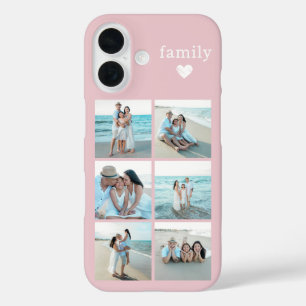 Familie 6 Foto Blush Roze iPhone 16 Hoesje