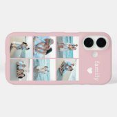 Familie 6 Foto Blush Roze Case-Mate iPhone Case (Achterkant (horizontaal))