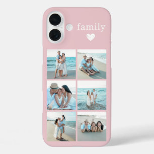 Familie 6 Foto Blush Roze iPhone 16 Plus Hoesje