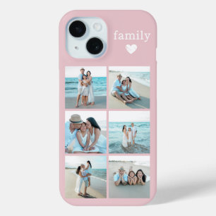 Familie 6 Foto Blush Roze iPhone 15 Case