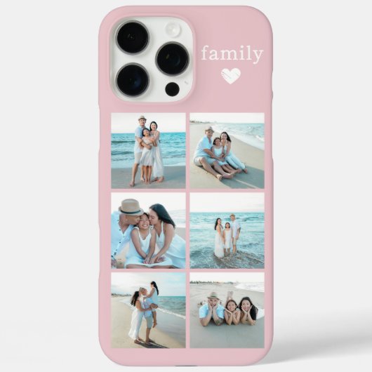Familie 6 Foto Blush Roze Case-Mate iPhone Case (Achterkant)