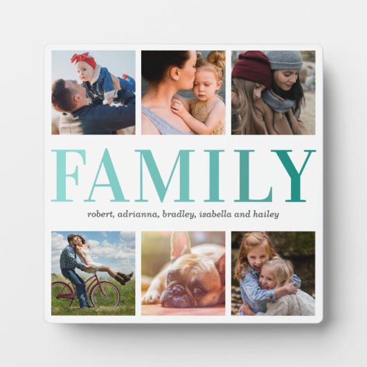 Familie 6 Foto Collage Fotoplaat (Voorkant)