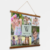 Familie 6 Foto Collage Hangend Wandkleed (Gebogen)