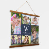 Familie 6 Foto Collage Hangend Wandkleed (Gebogen)
