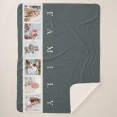 FAMILIE 6 Foto-collage Modern Gray Sherpa Deken (Voorkant)
