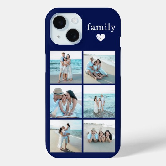 Familie 6 foto Navyblauw Case-Mate iPhone Case (Achterkant)