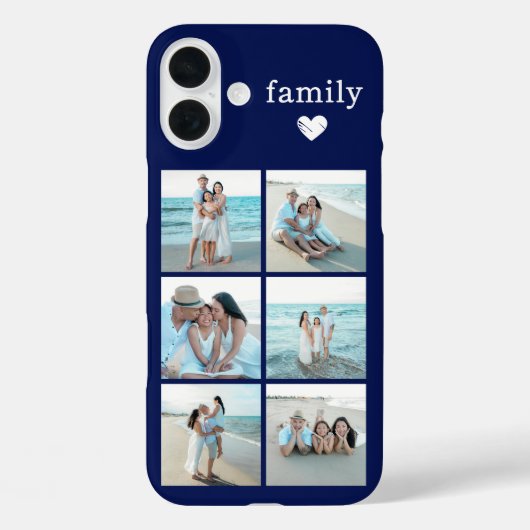 Familie 6 foto Navyblauw Case-Mate iPhone Case (Achterkant)