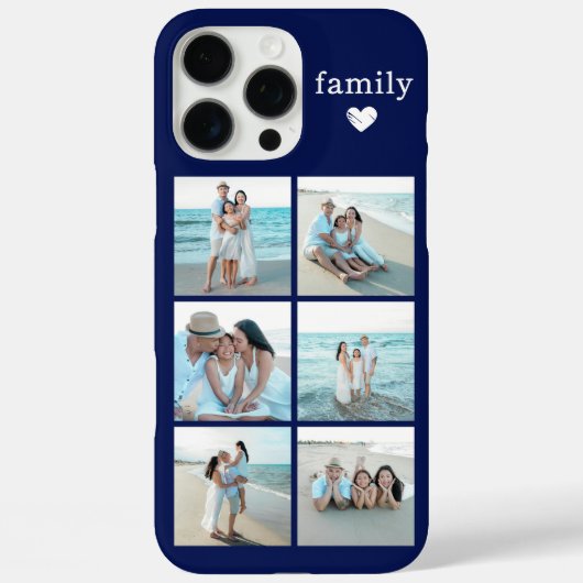 Familie 6 foto Navyblauw Case-Mate iPhone Case (Achterkant)
