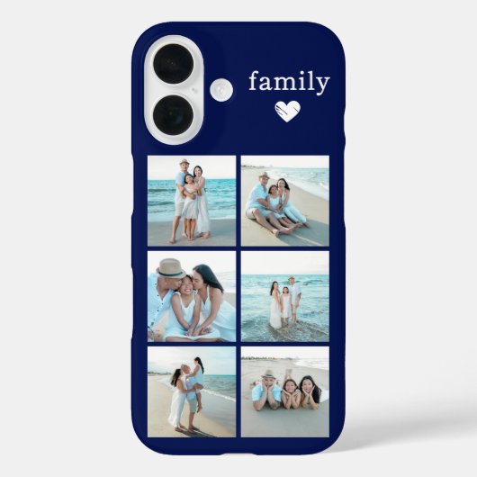 Familie 6 Foto Navyblauw Case-Mate iPhone Case (Achterkant)