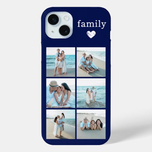 Familie 6 Foto Navyblauw Case-Mate iPhone Case (Achterkant)