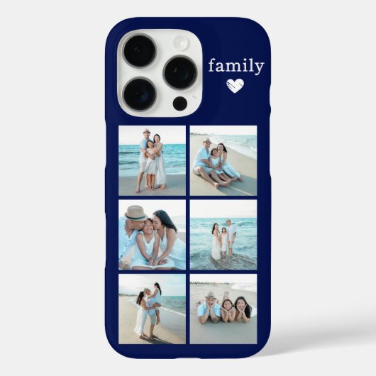 Familie 6 Foto Navyblauw Case-Mate iPhone Case (Achterkant)