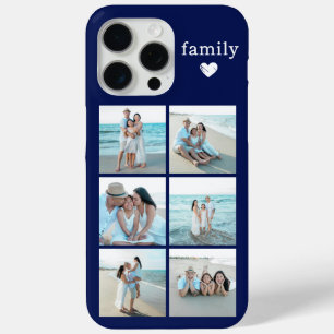 Familie 6 Foto Navyblauw iPhone 15 Pro Max Hoesje