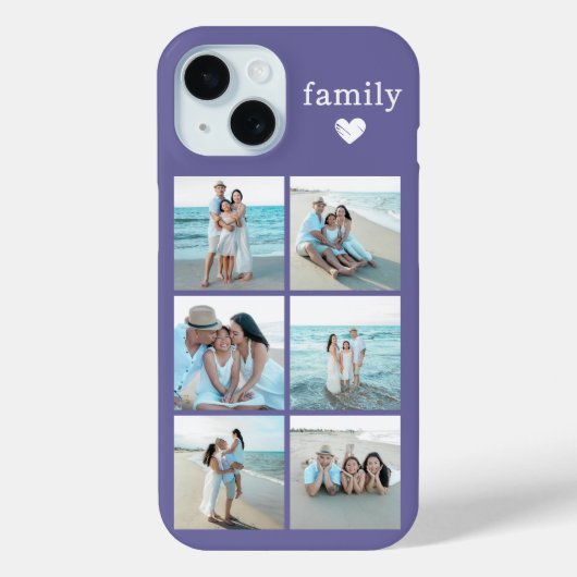 Familie 6 Foto Paars Case-Mate iPhone Case (Achterkant)