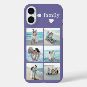 Familie 6 Foto Paars iPhone 16 Plus Hoesje