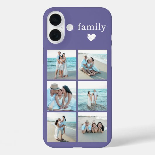 Familie 6 Foto Paars Case-Mate iPhone Case (Achterkant)