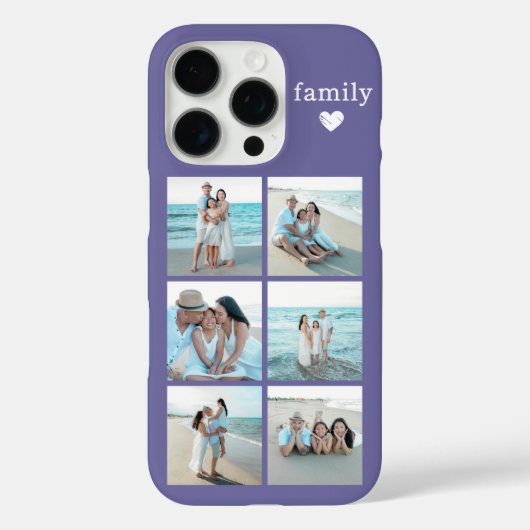 Familie 6 Foto Paars Case-Mate iPhone Case (Achterkant)