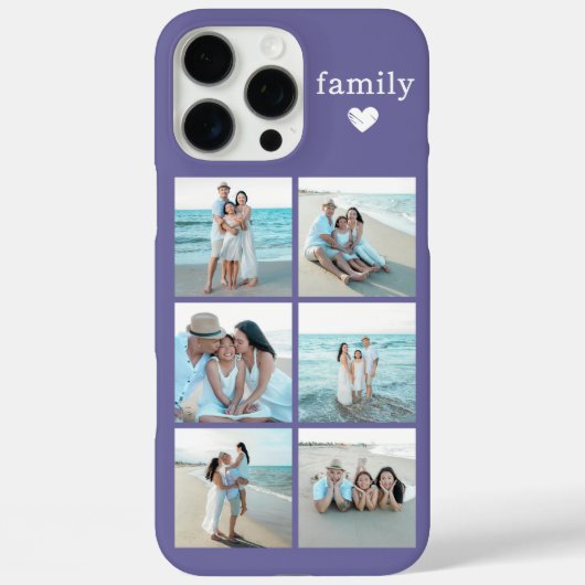 Familie 6 Foto Paars Case-Mate iPhone Case (Achterkant)